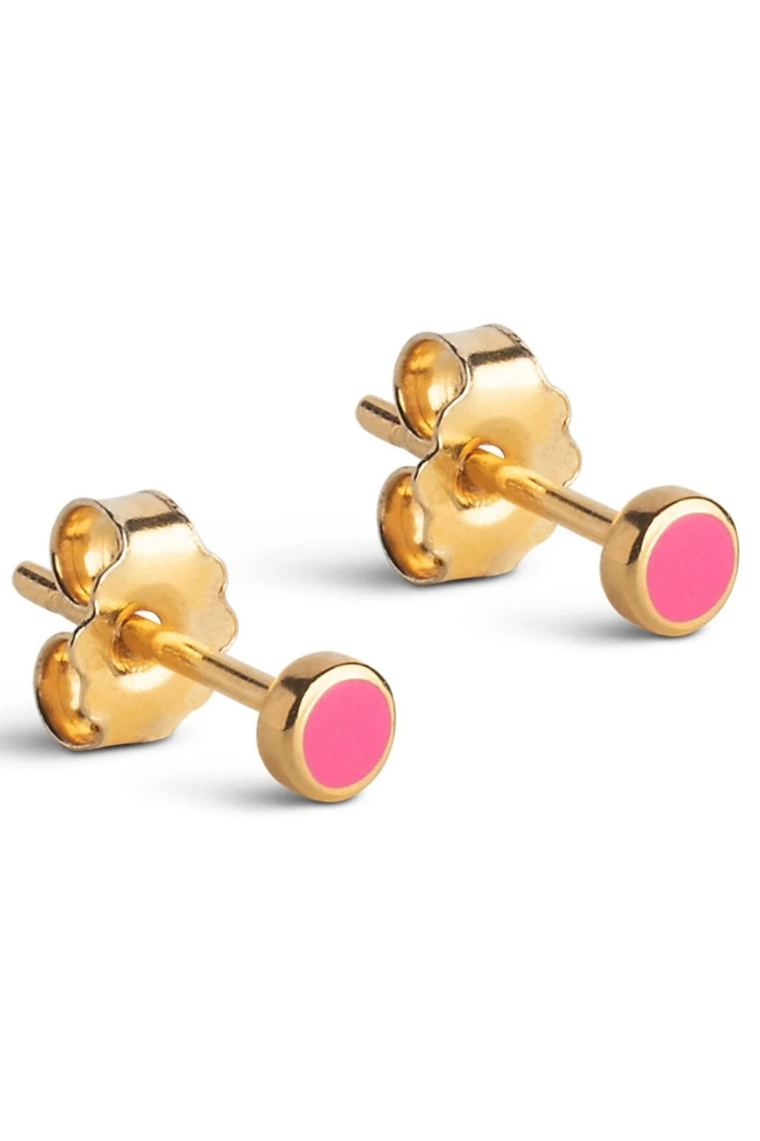 Enamel Copenhagen Stud, Enamel Dot E313G 1 Pair pink