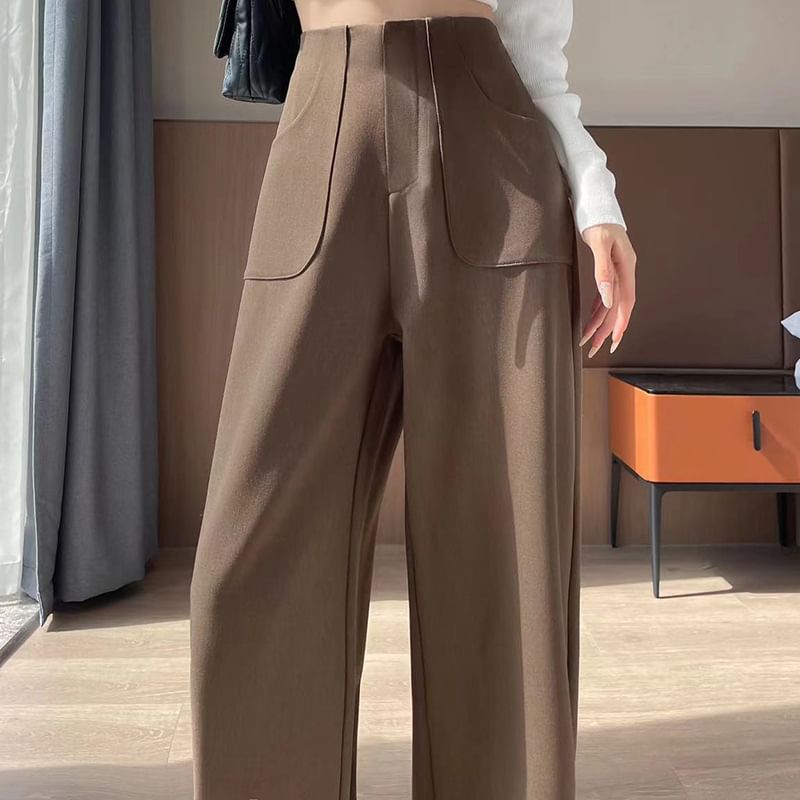 Jaqmine - Hoge taille, effen, wijde broek (verschillende ontwerpen)