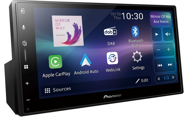 Pioneer SPH-DA77DAB 2-DIN Mediacenter 6,8 Zoll Touchscreen mit Apple Car Play, Android Auto, Bluetooth und DAB