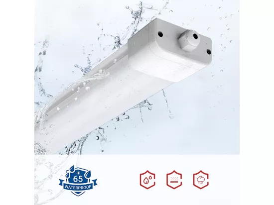 Anten Neon LED 150CM,45W 4950lm Blanc Neutre 4000K Tube LED, Reglette LED,IP65 Imperméable Luminaire Plafonnier pour Atelier, Sous Sol, Bureau, Hobby