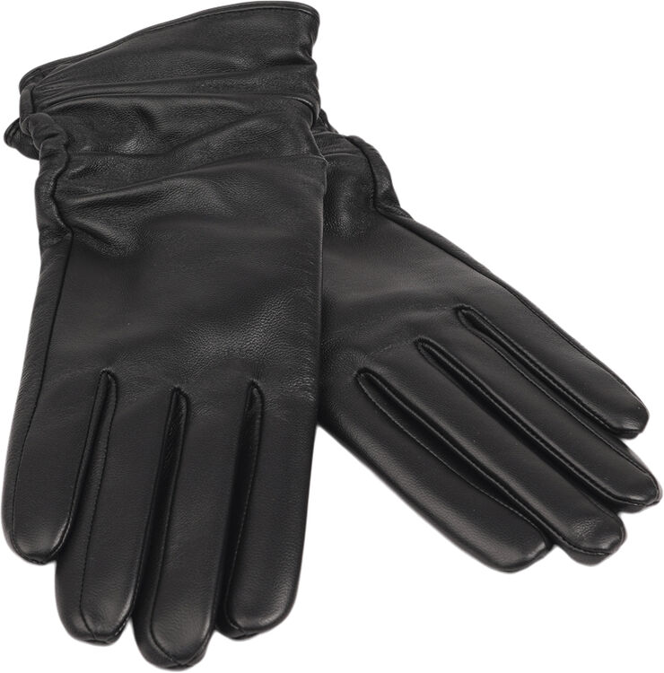 Lovelies ASTI - FEMININE LEATHER GLOVES WITH CASHMERE LINING Black