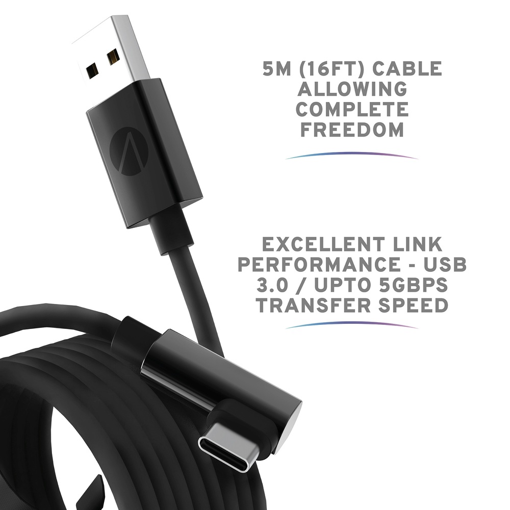 Unauffälliges USB-C-Strom- und Verbindungskabel für Meta Quest 2 – 5 m