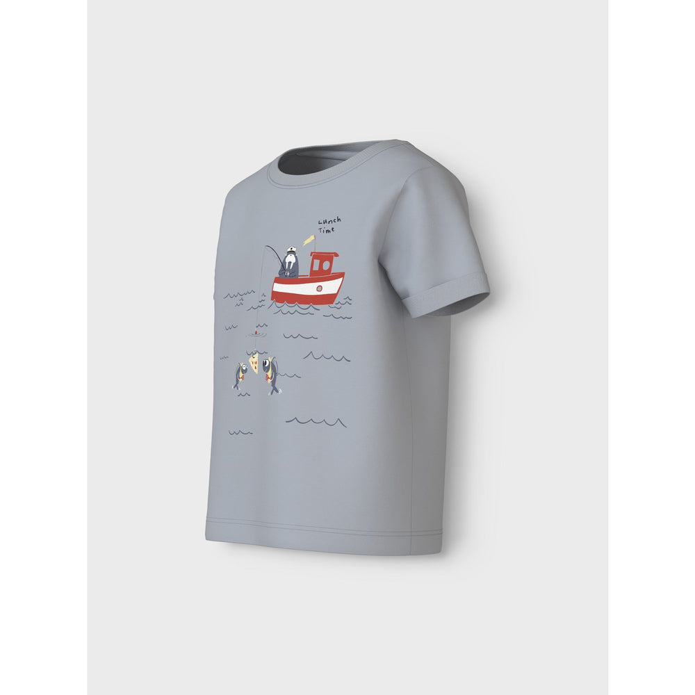 Køb Name It Pearl Blue Lunch Time Vux T-Shirt
