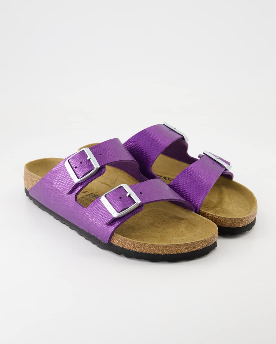 Birkenstock Arizona Birko-Flor Pantoletten in Lila