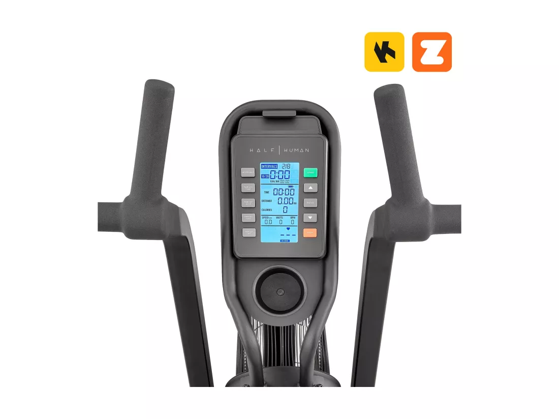 Rameur de fitness à Air - Half Human - Écran LCD 8 programmes - Maison/Appartement - Connexion Bluetooth / App