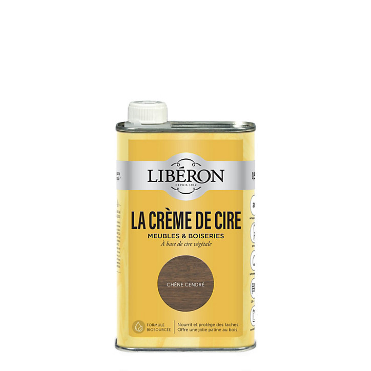 Crème de cire liquide meubles et boiseries Libéron chêne cendré 500ml
