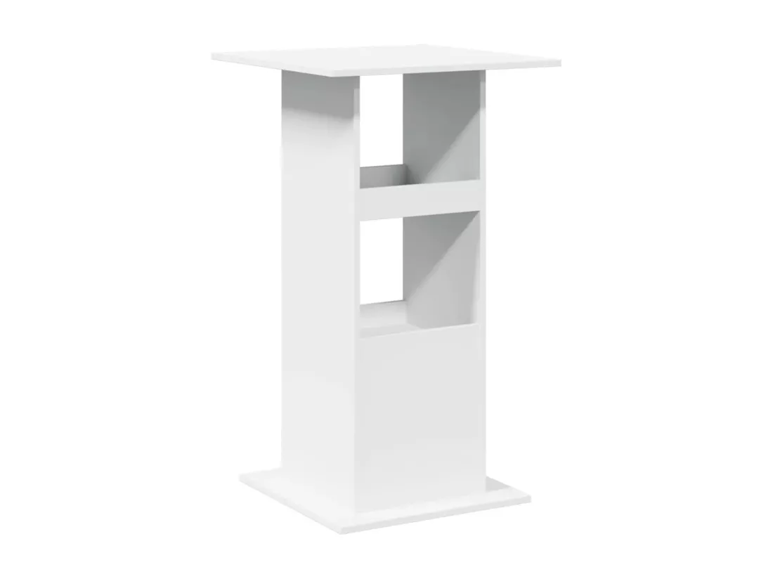 Table de bar avec rangement blanc 60x60x102cm bois d’ingénierie