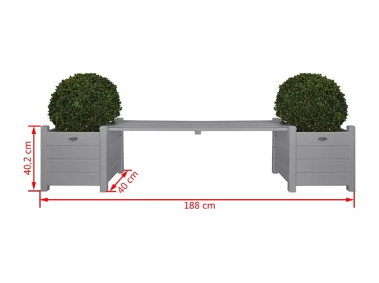 Jardinières avec banc pont Gris CF33G