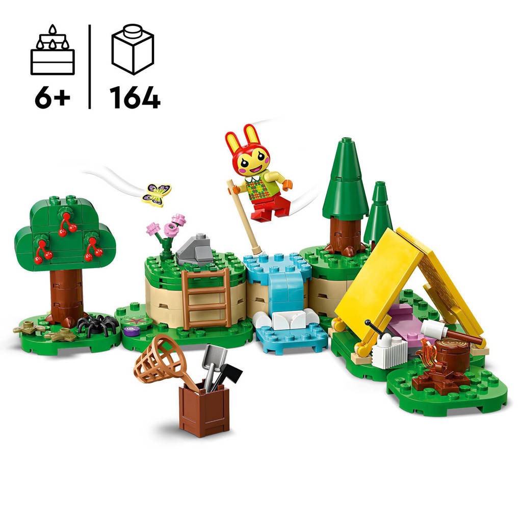 Gemakkelijk in elkaar te zetten bouwsetKamperen met Bunnie Bouwpakket met Speelgoed Konijn uit de Game 77047