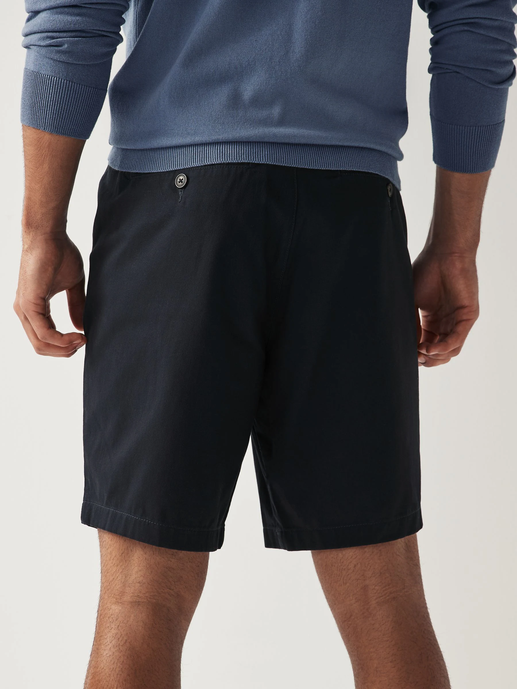Donkerblauw - Straight fit - Chinoshort met stretch