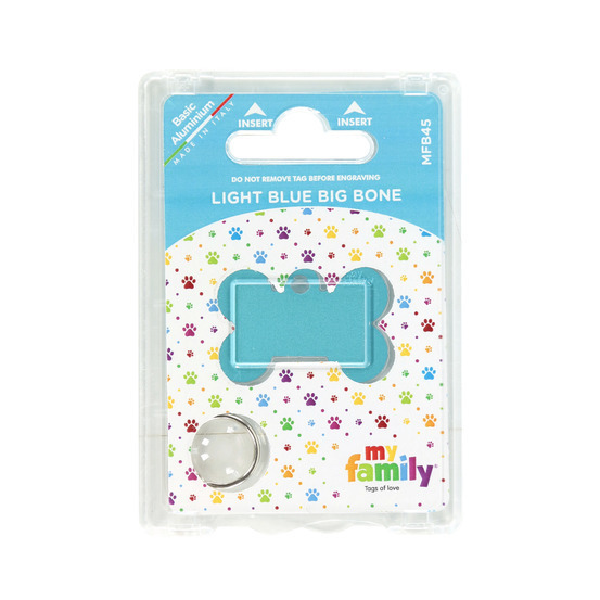 Médaille MyFamily Basic, en aluminium - Grand os, azur