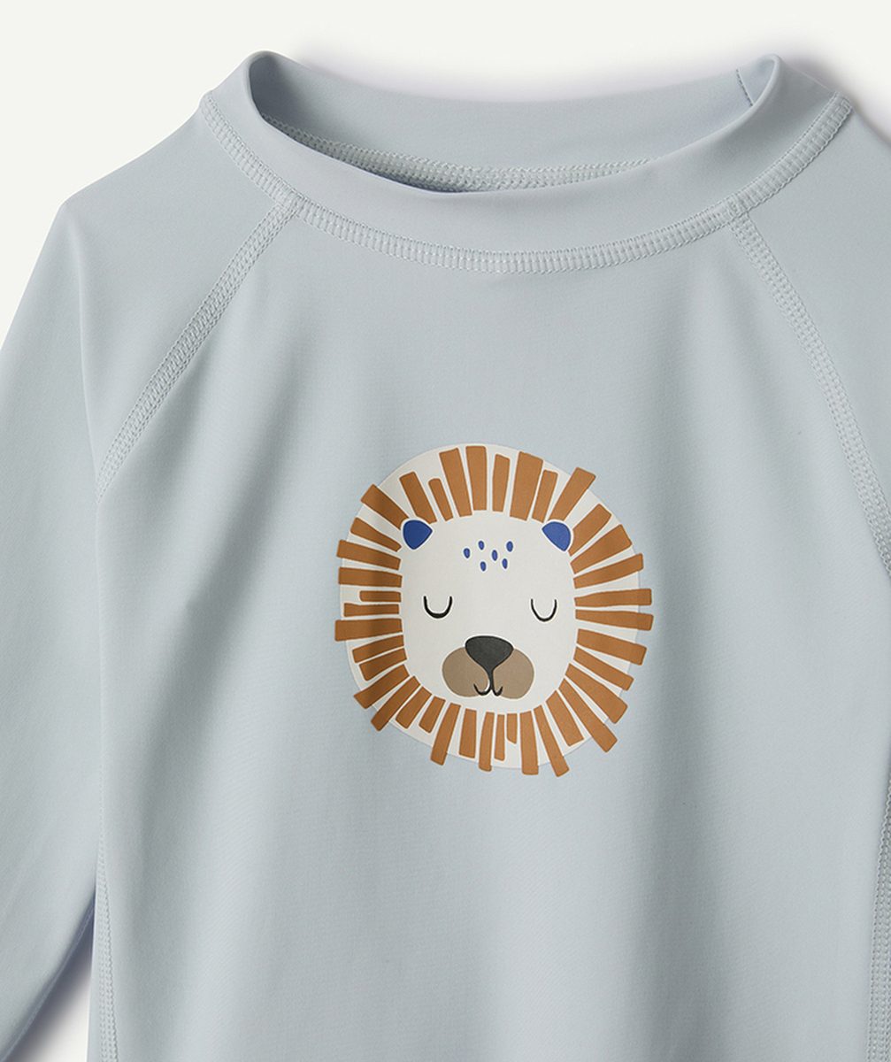 LASSIGT-SHIRT MANCHES LONGUES BÉBÉ GARÇON ANTI-UV BLEU AVEC MOTIF LION
