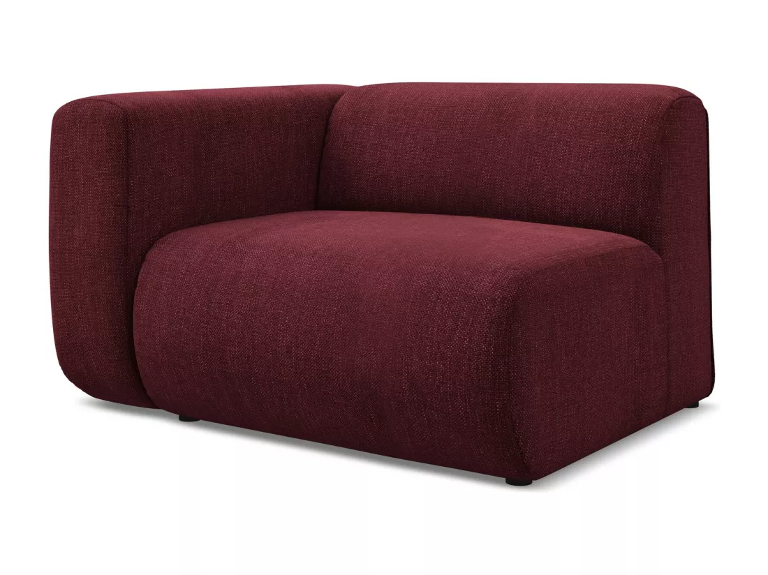 Module avec accoudoirs gauche en tissu chenille - bordeaux - EKAHI