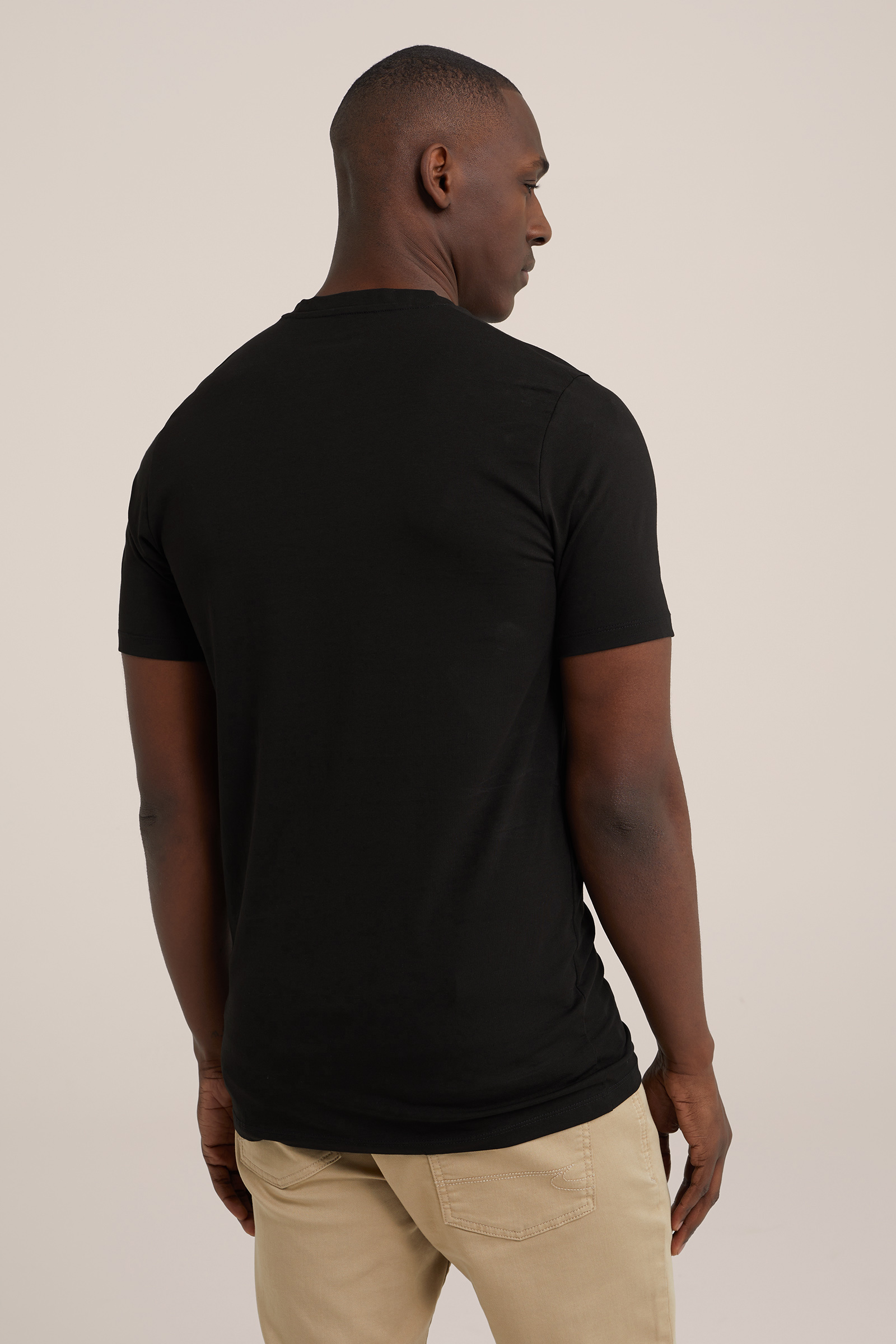 tall fit T-shirt, 2-pack WE Fashion Zwart
