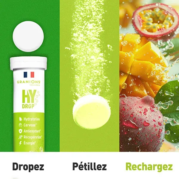 GRANIONS HYDROP Eletrólitos - Vitamina C, Magnésio, Minerais - Maracujá e Manga
