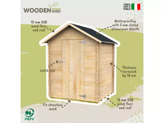 Abri de jardin en bois à une porte 146x130cm MonoCabin