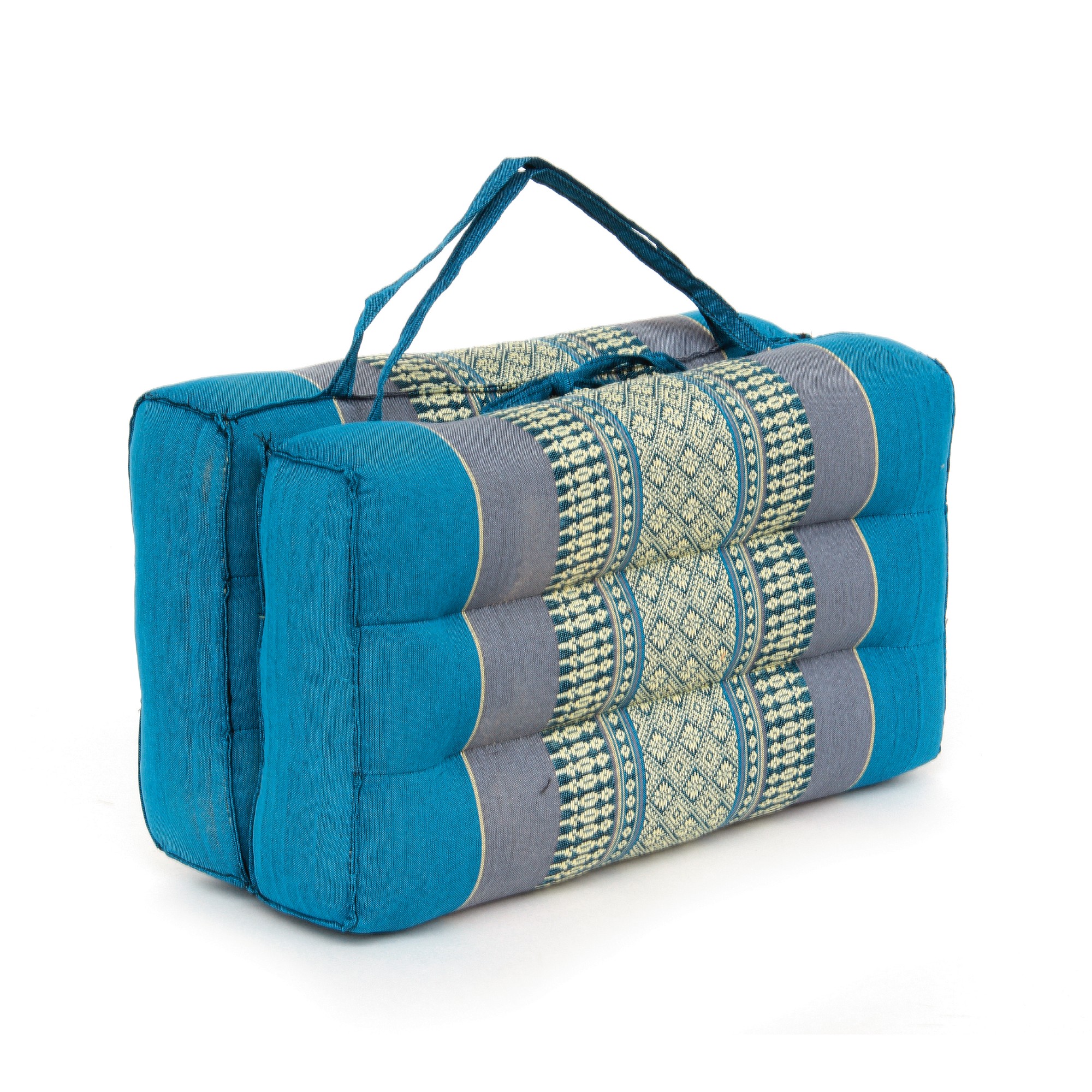 Yogakissen faltbar, blau, grau, B 40 cm, L 40 cm, H 7,5 cm von fischer's lagerhaus