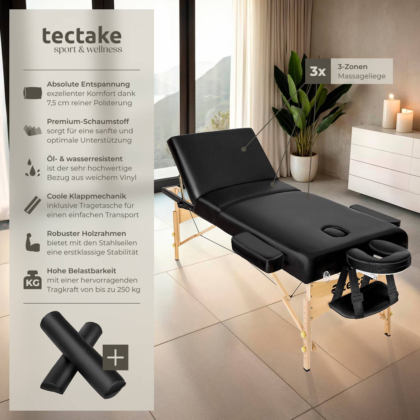 3 Zonen Massageliege-Set Somwang