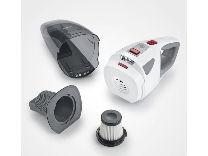 Severin Akku-Handsauger HV7146 Grau/Weiss Kabelloser Handstaubsauger zum Saugen von Staub und Flüssigkeiten