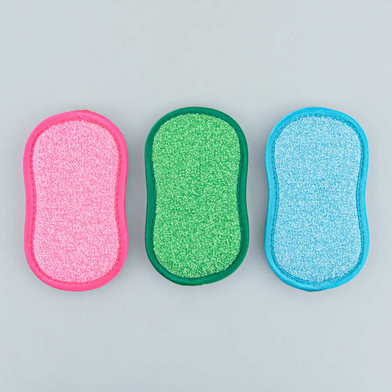 Lot de 3 éponges double face