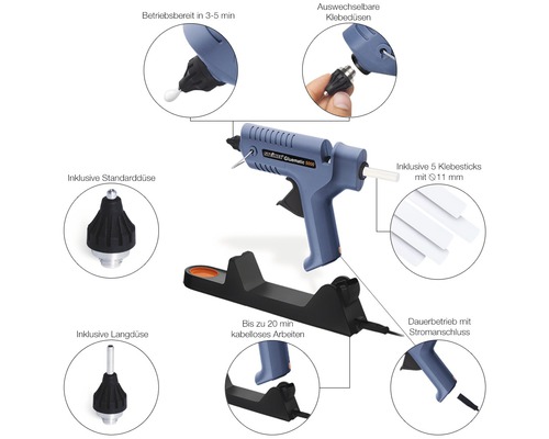 Steinel Gluematic 5000 lijmpistool inclusief 5x Ultra Power Sticks en lange spuitmond