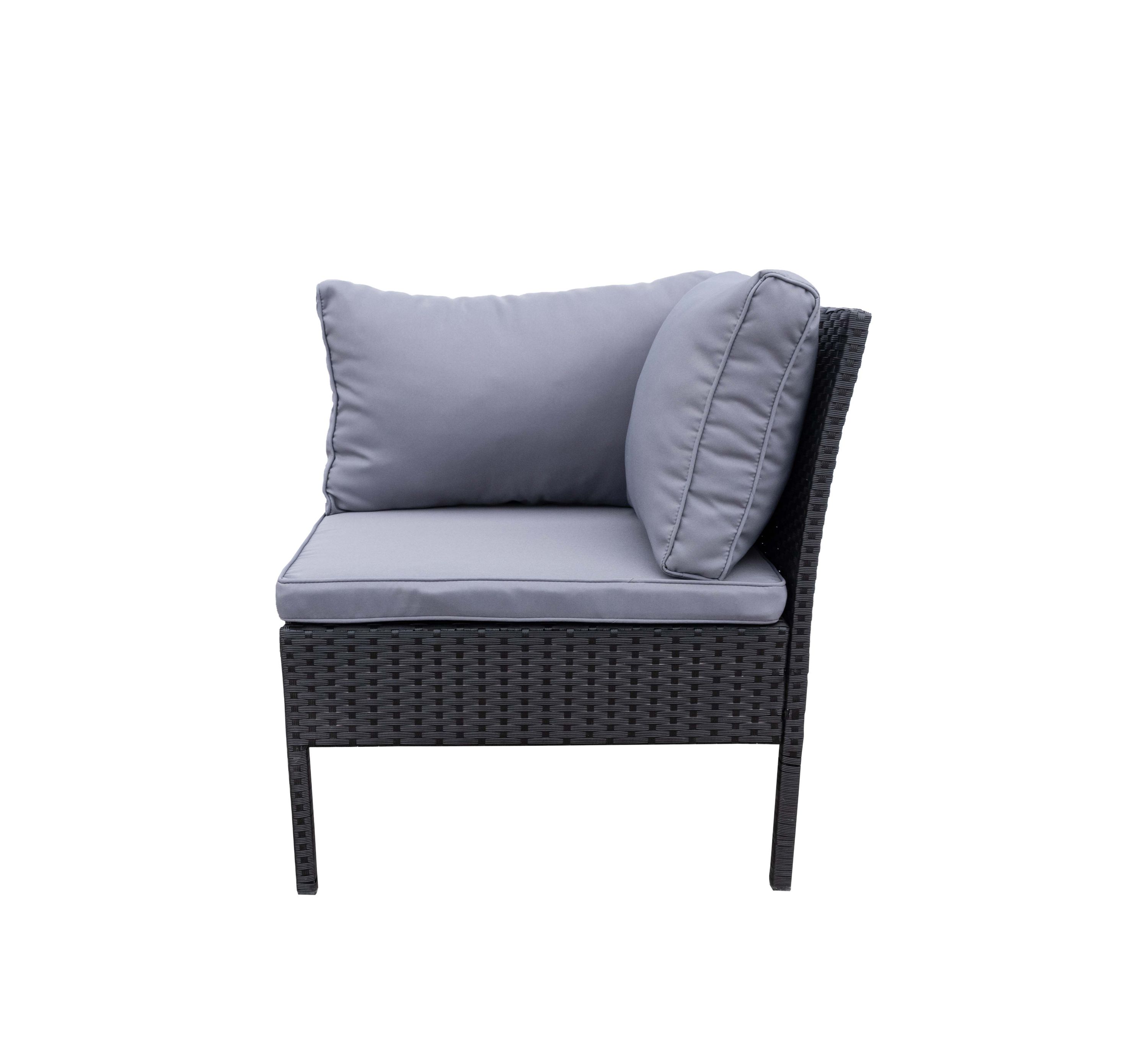 Rattanlounge BARI schwarz/anthrazit