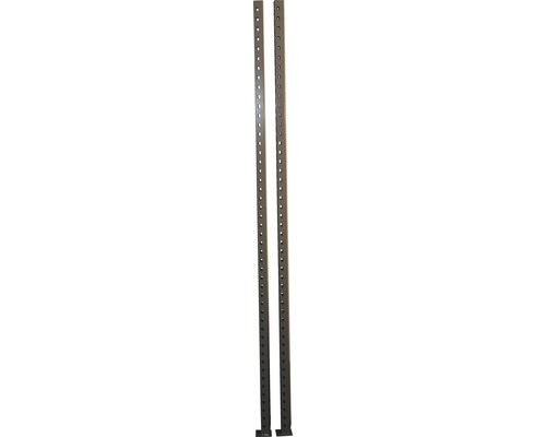 Vervangende voeten voor zware industriële stellingen, 40 x 1960 x 40 mm, grijs, 2 stuks