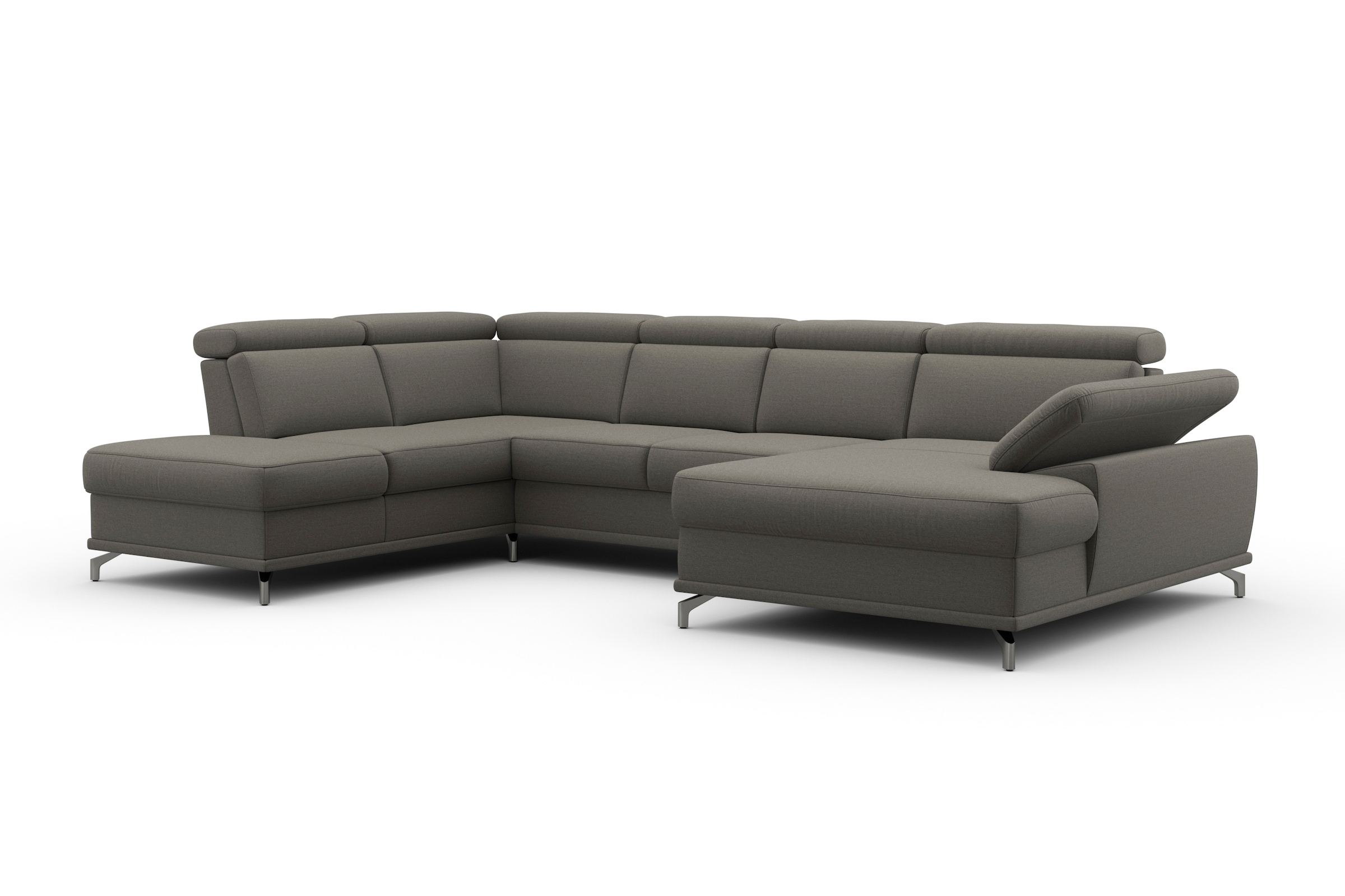 sit&more Wohnlandschaft »Cabrio U-Form, B: 359 cm, mit Sitztiefen-, Arm- & Kopfteilverstellung« 3 Nierenkissen, Federkern, optional Bettfunktion und Stauraum