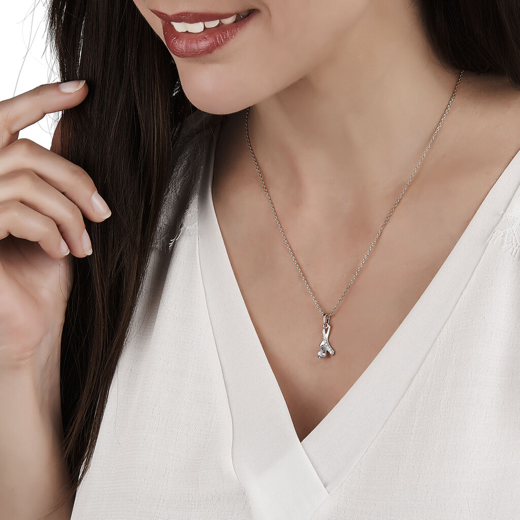 Collier Dyanah Plaque Or Jaune Oxyde De Zirconium