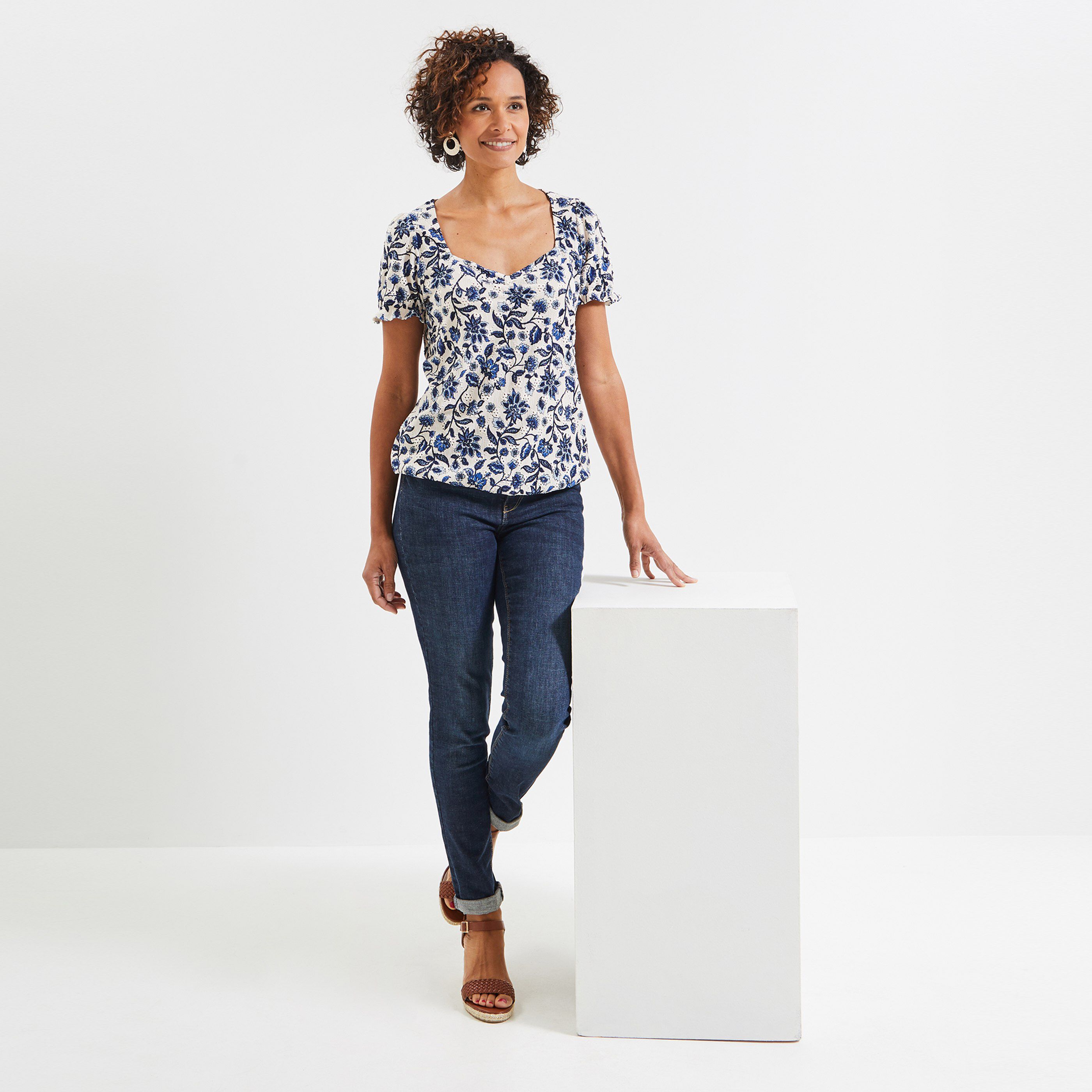 T-shirt imprimé femme - BLANC CASSE