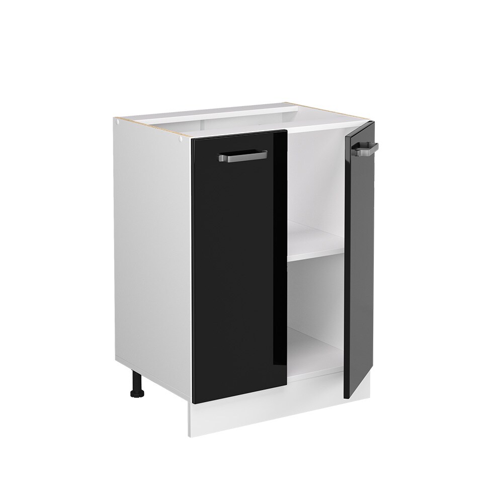 Vicco Unterschrank Küchenschrank R-Line Solid Weiß Schwarz 60 cm modern