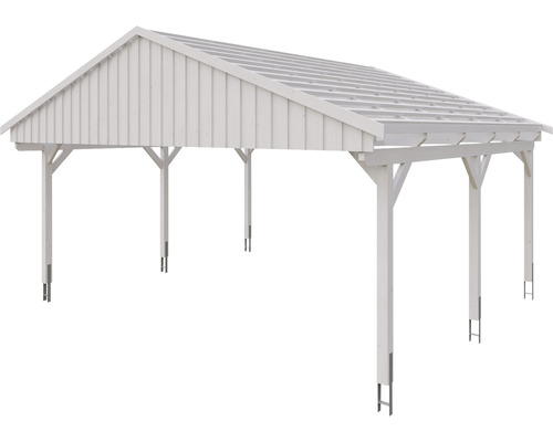 SKAN Holz dubbele carport Fichtelberg 618 x 566 cm wit