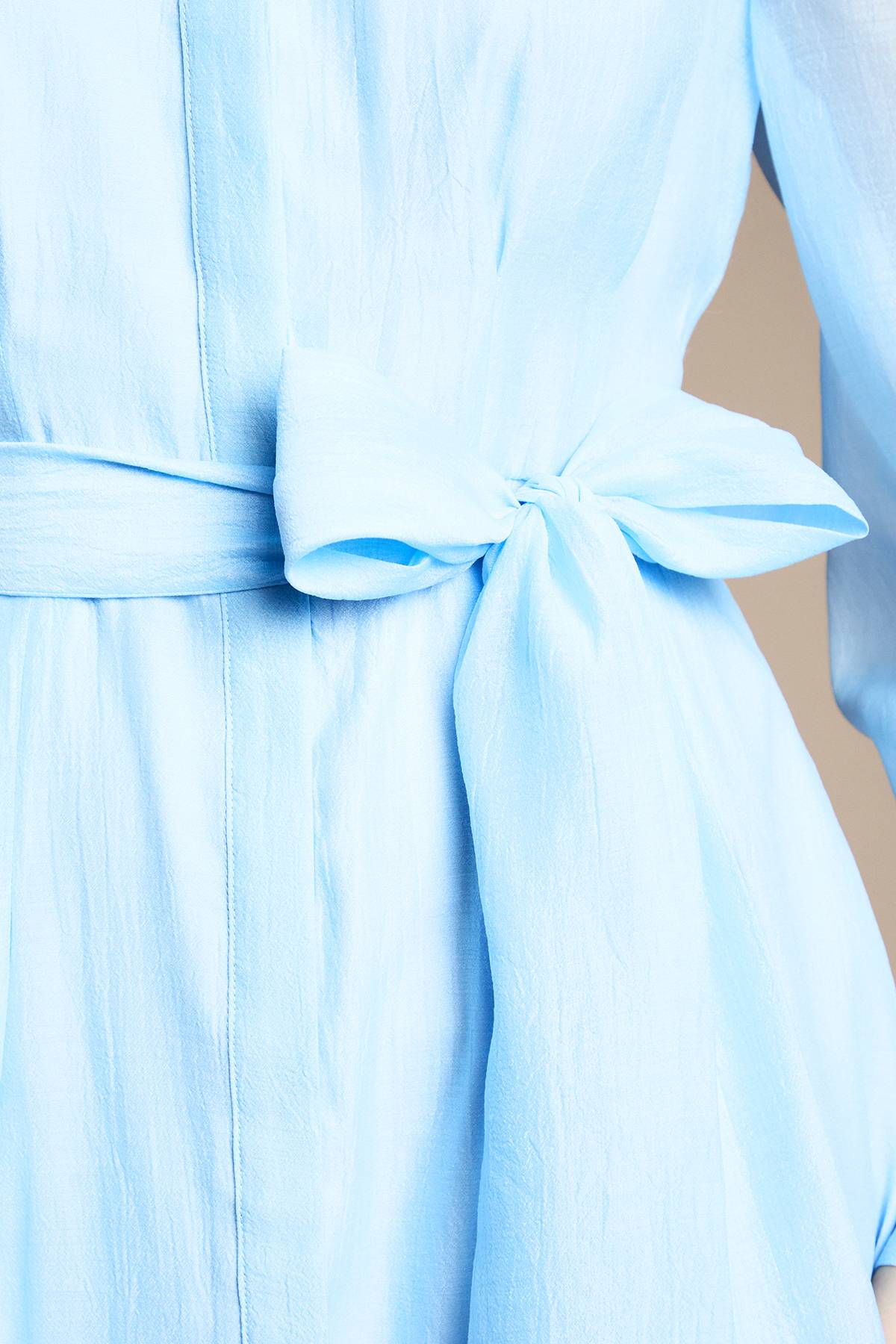 Wallis Robe Chemise Mi-Longue en Organza Texturé