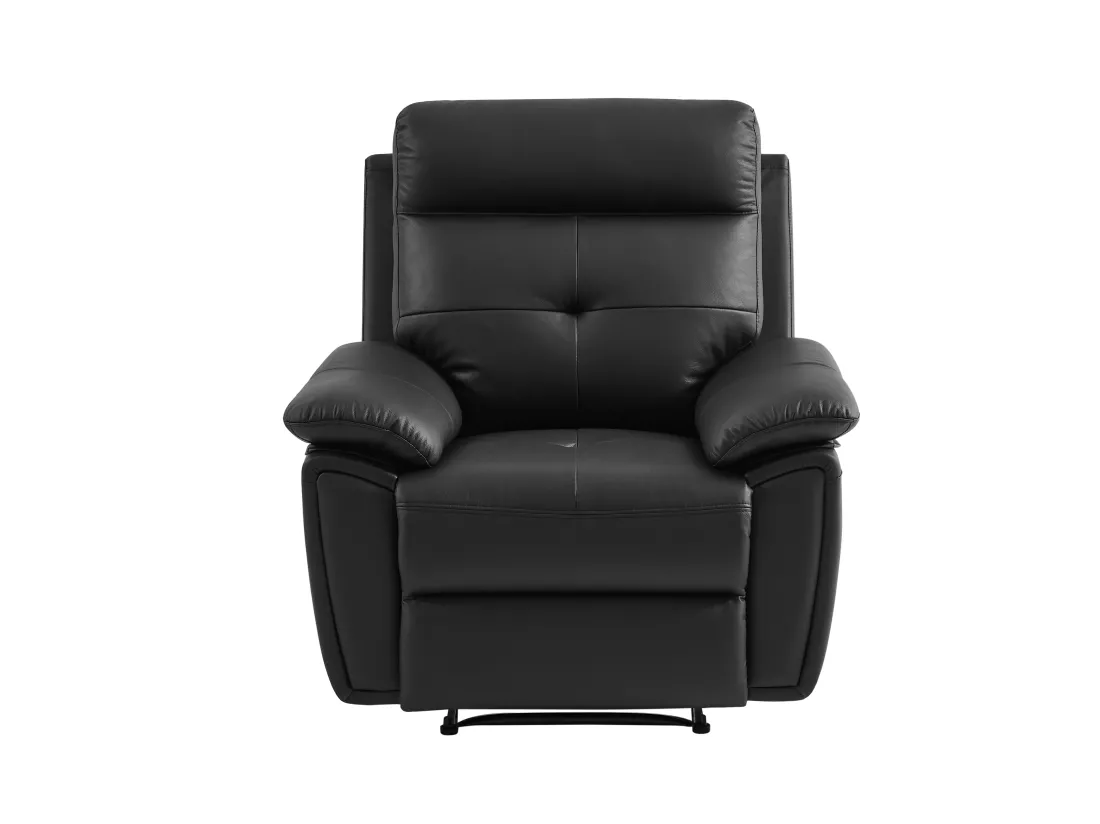 Fauteuil relax en cuir noir VINETA