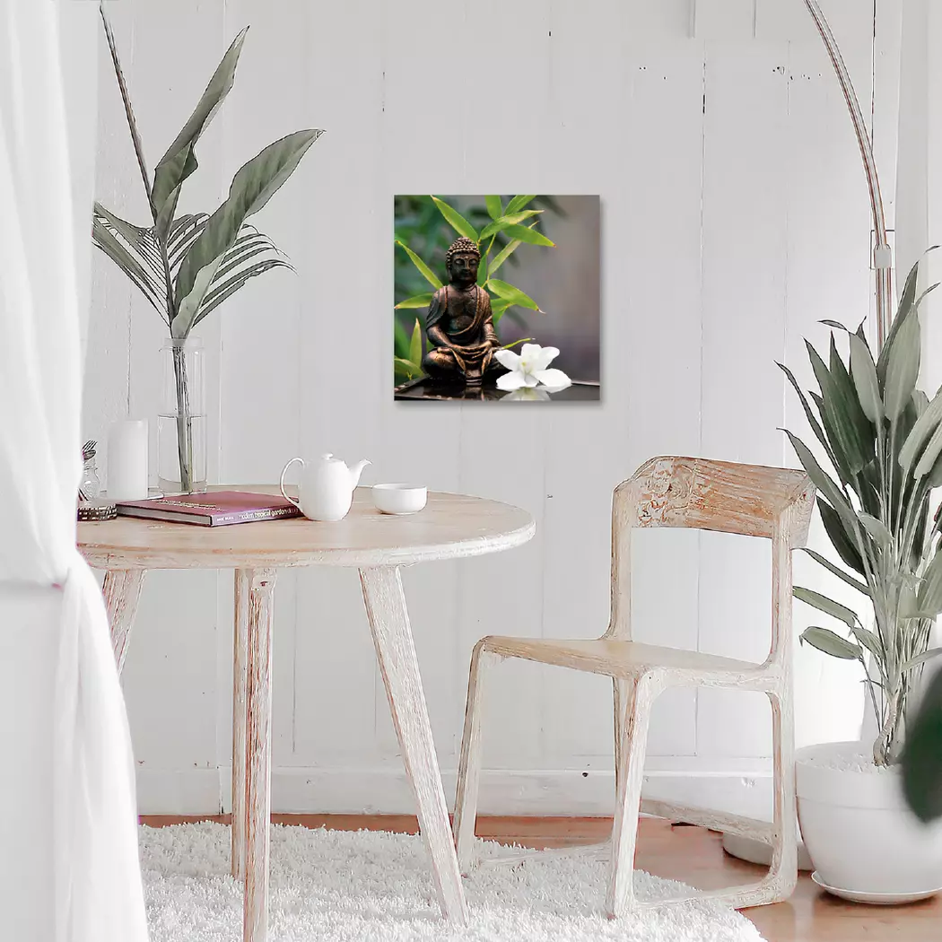 Glasbild 30 x 30 cm Zen bamboo I
