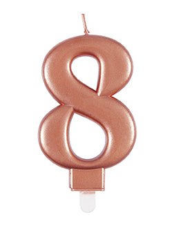 8 Jaar Kaars Rose Goud 10cm