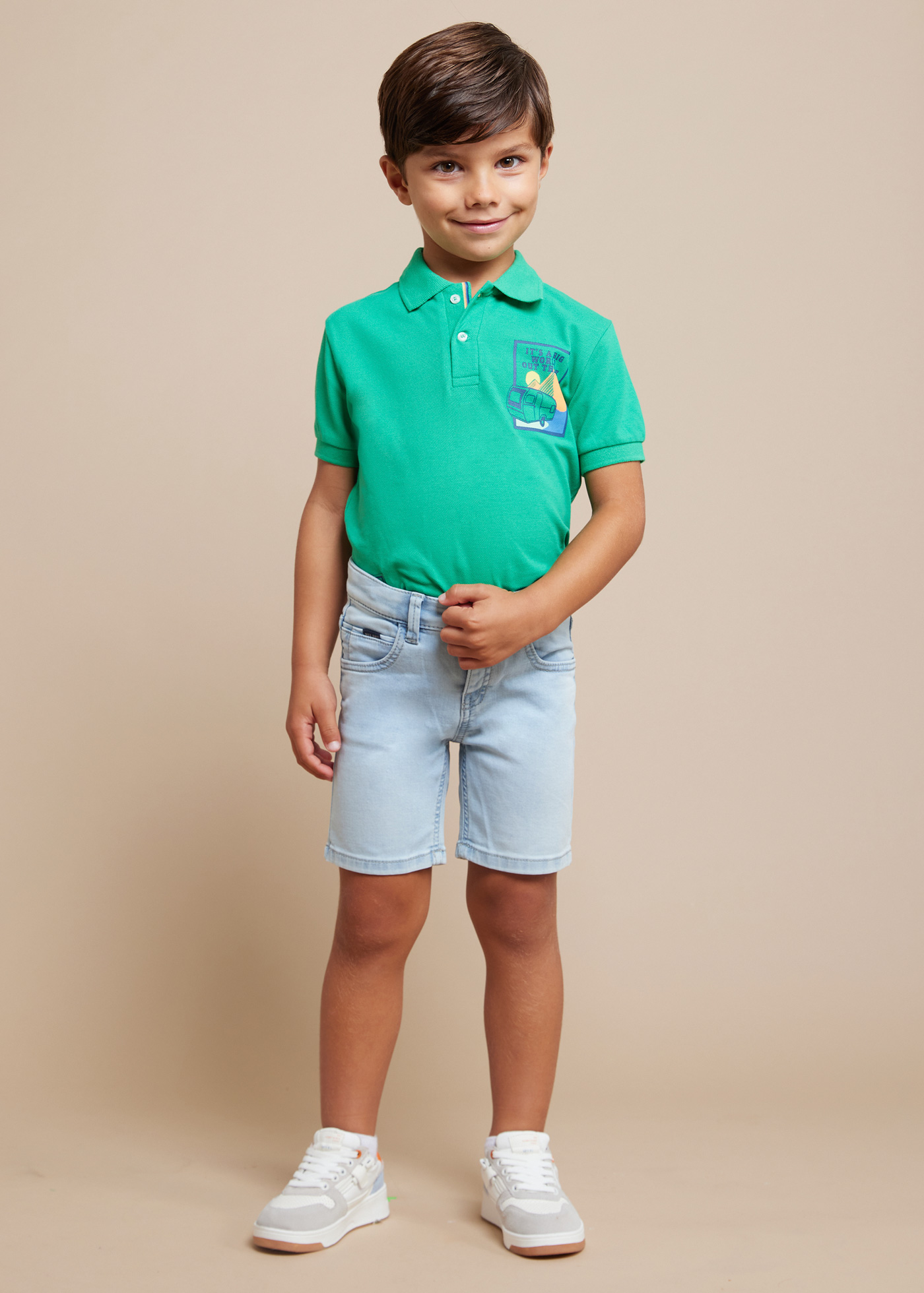 Bermuda jeans infantil Better Cotton, jeans claro.