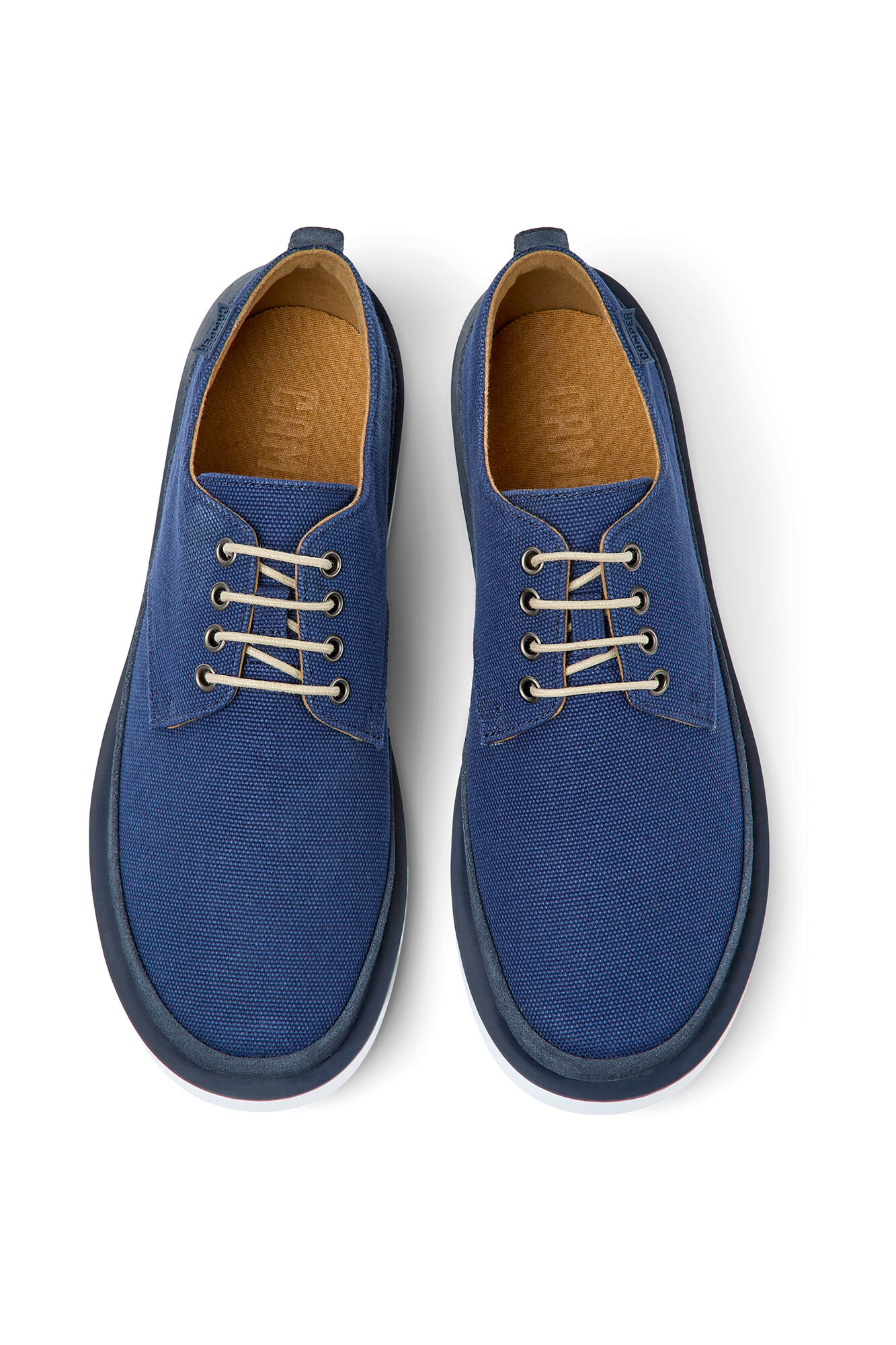 Sapatos masculinos azuis em tecido e camurça sintética. - azul marinho