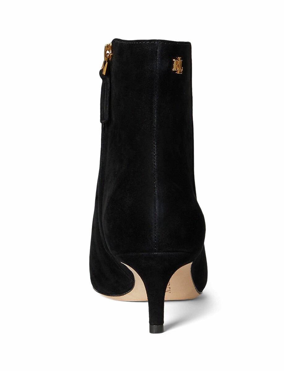 LAUREN RALPH LAUREN<br>Botas de camurça até o tornozelo com salto baixo