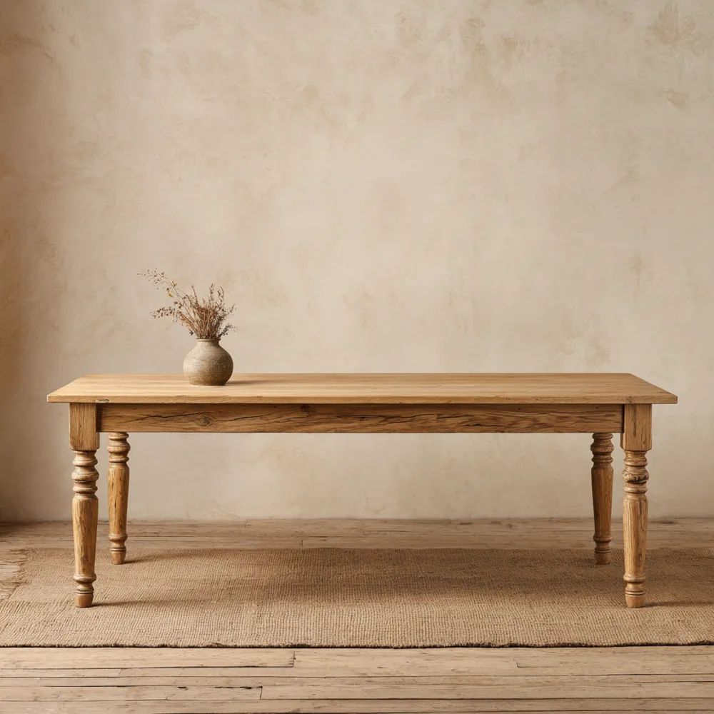 Esstisch Massivholz 200x90x75 cm - Eiche - Klassisches Design