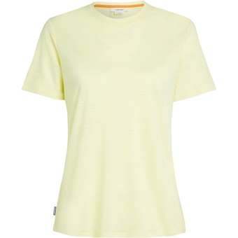 Icebreaker Merino Linen Stripe T-Shirt Citrine / Snow / S Damen