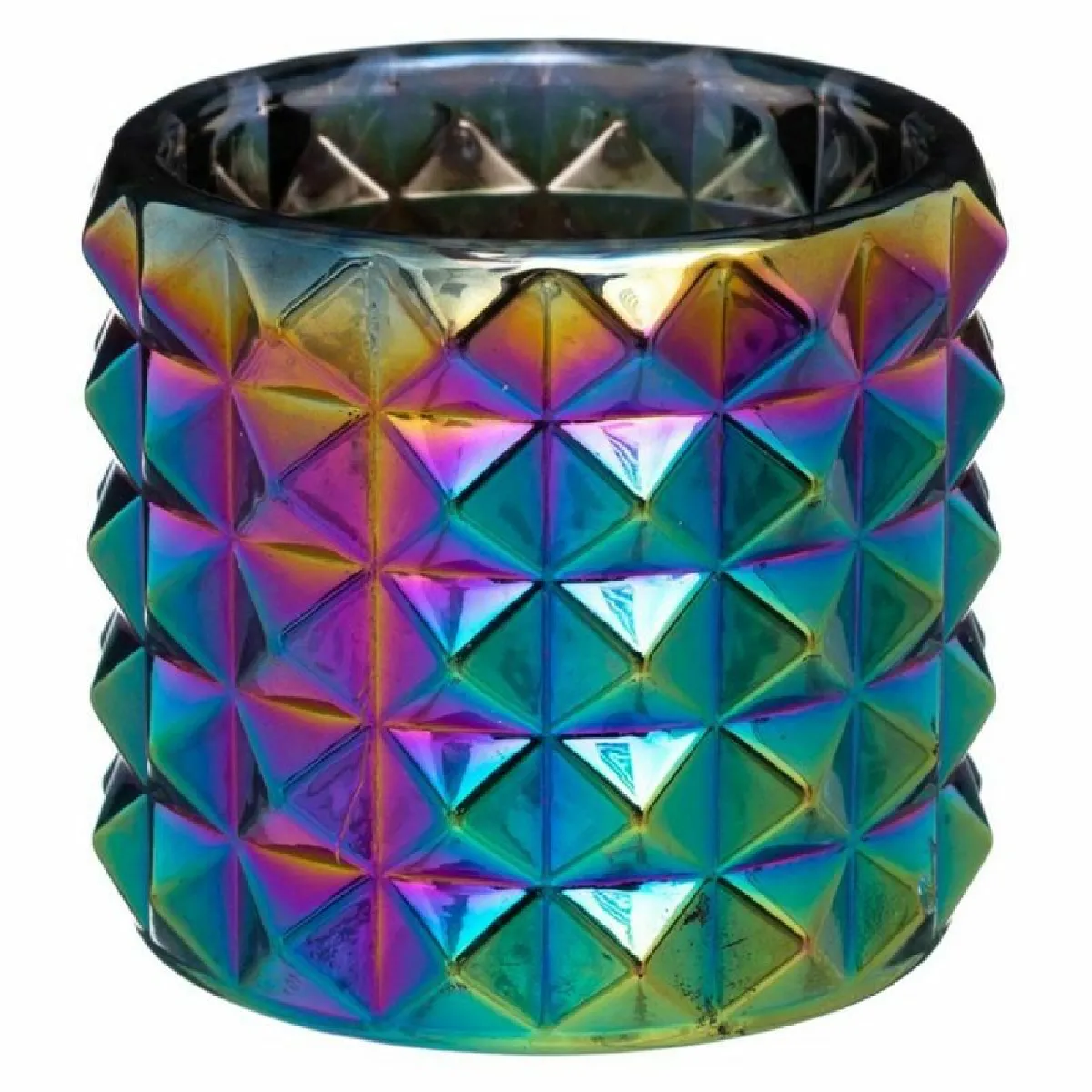 Photophore en Verre Paon - Multicolore