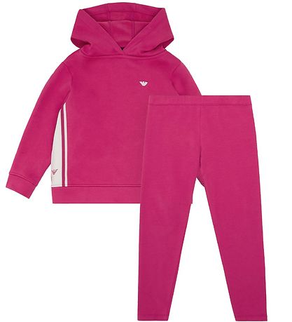 Emporio Armani H?ttetr?je/Leggings - Pink m. Hvid