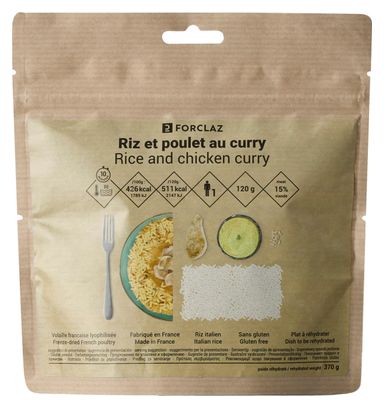 Repas déshydraté Decathlon Nutrition Riz & Poulet au curry 120g