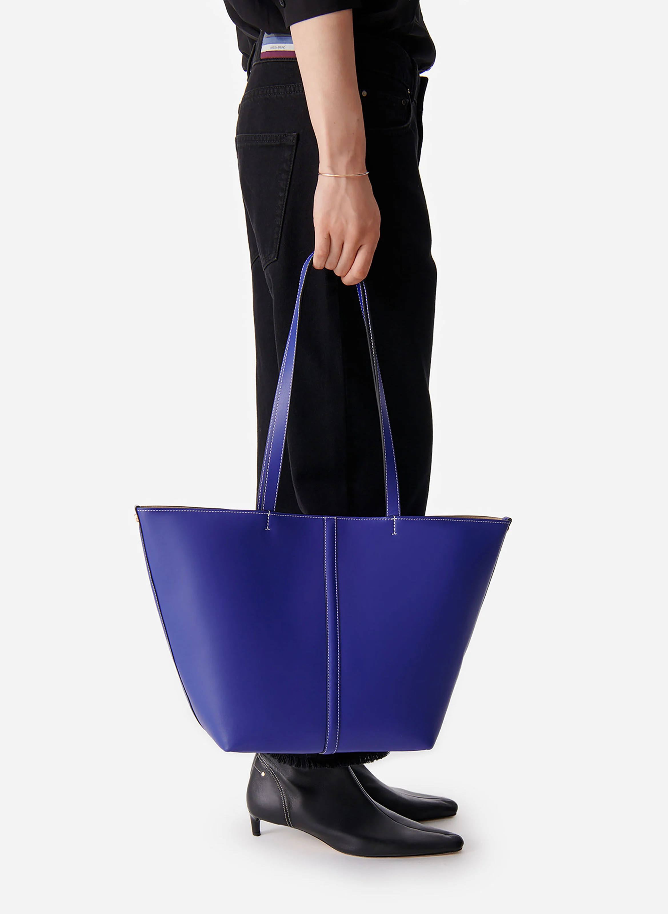 Petit cabas en cuir | Bleu