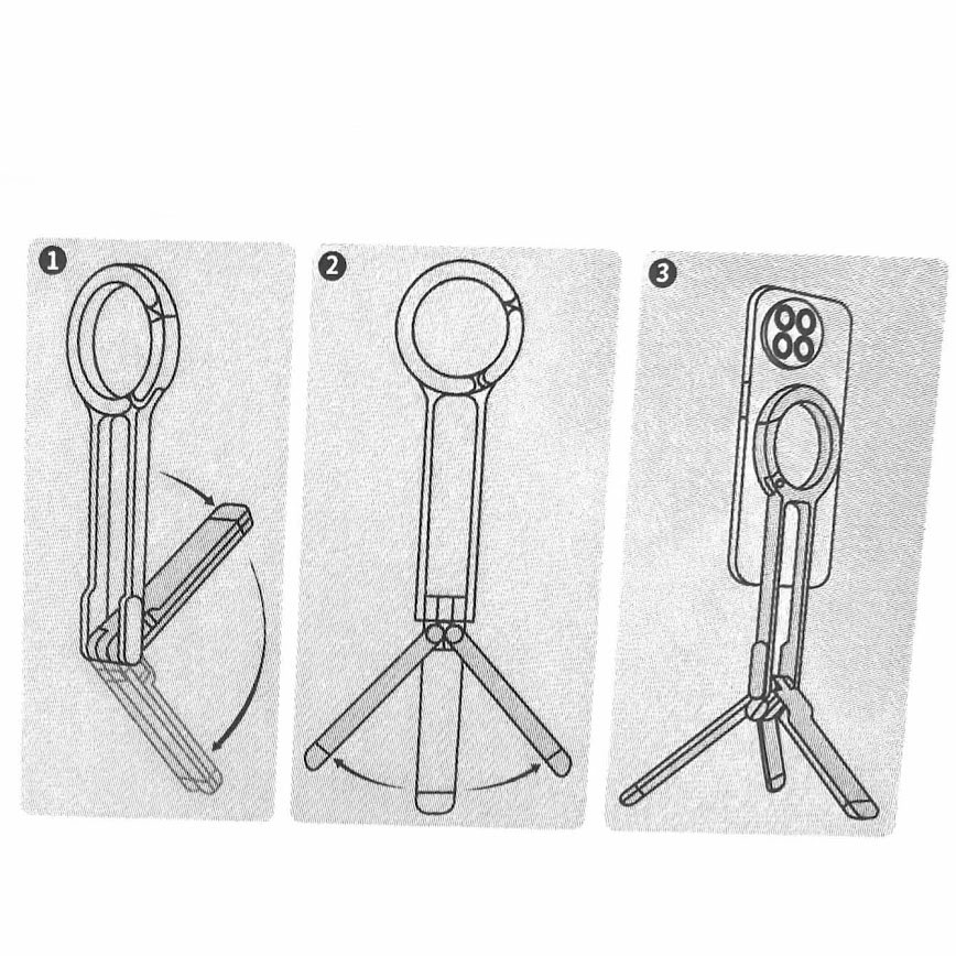 Tripod Verstellbarer magnetischer Smartphone Halterung Stativ Selfie Stick Kompatible mit MagSafe für Live Stream - Schwarz