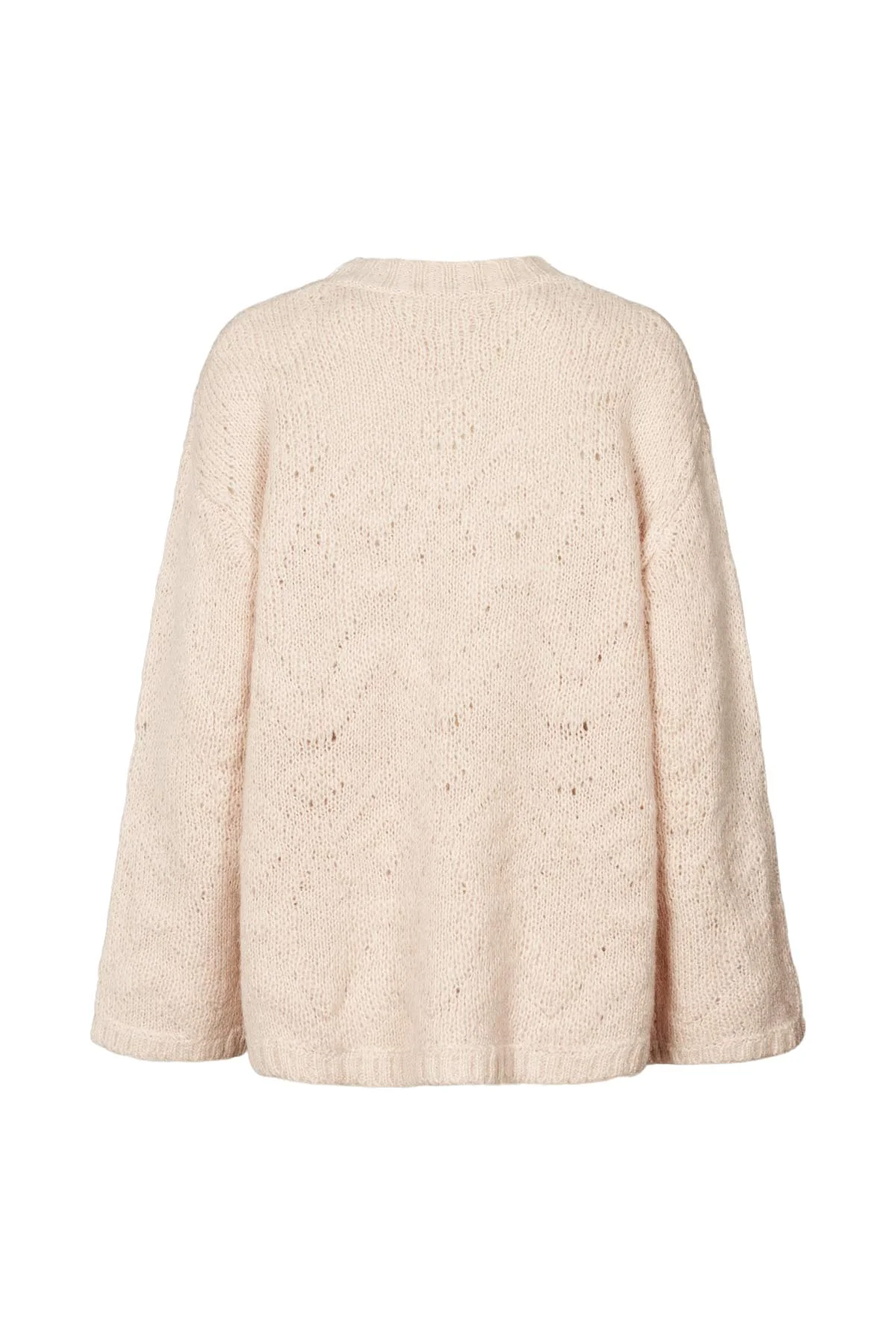 Rabens Saloner  Elsie Dual knit oversize uldstriktrøje - Beige