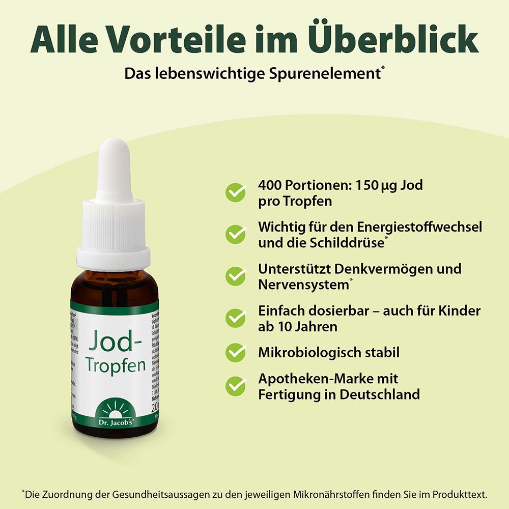 Dr. Jacob's Jod-Tropfen flüssig+stabil 150 mcg 400 Tropfen vegan