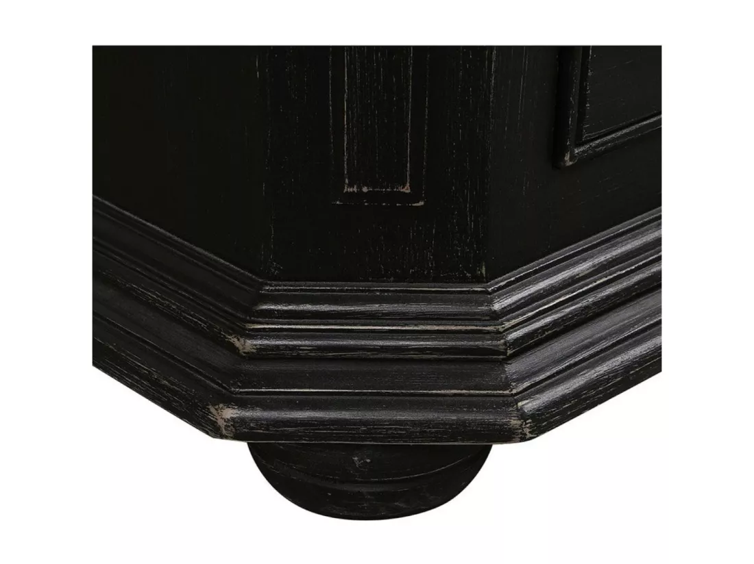 Vitrine 1 porte Bois-MDF Noir - Bruges Interior's