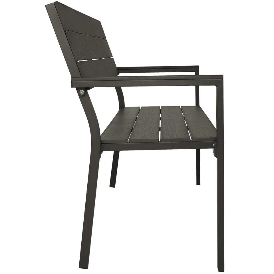 tectake Tuinbank Line 2-zitter met aluminium frame 128x59x88cm, Donkergrijs